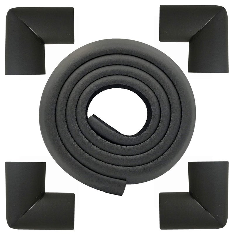 M2cbridge L Shape Extra Thick Furniture Table Edge Protectors Foam 6.5 Ft (Black with 4 Corners) - Image 1